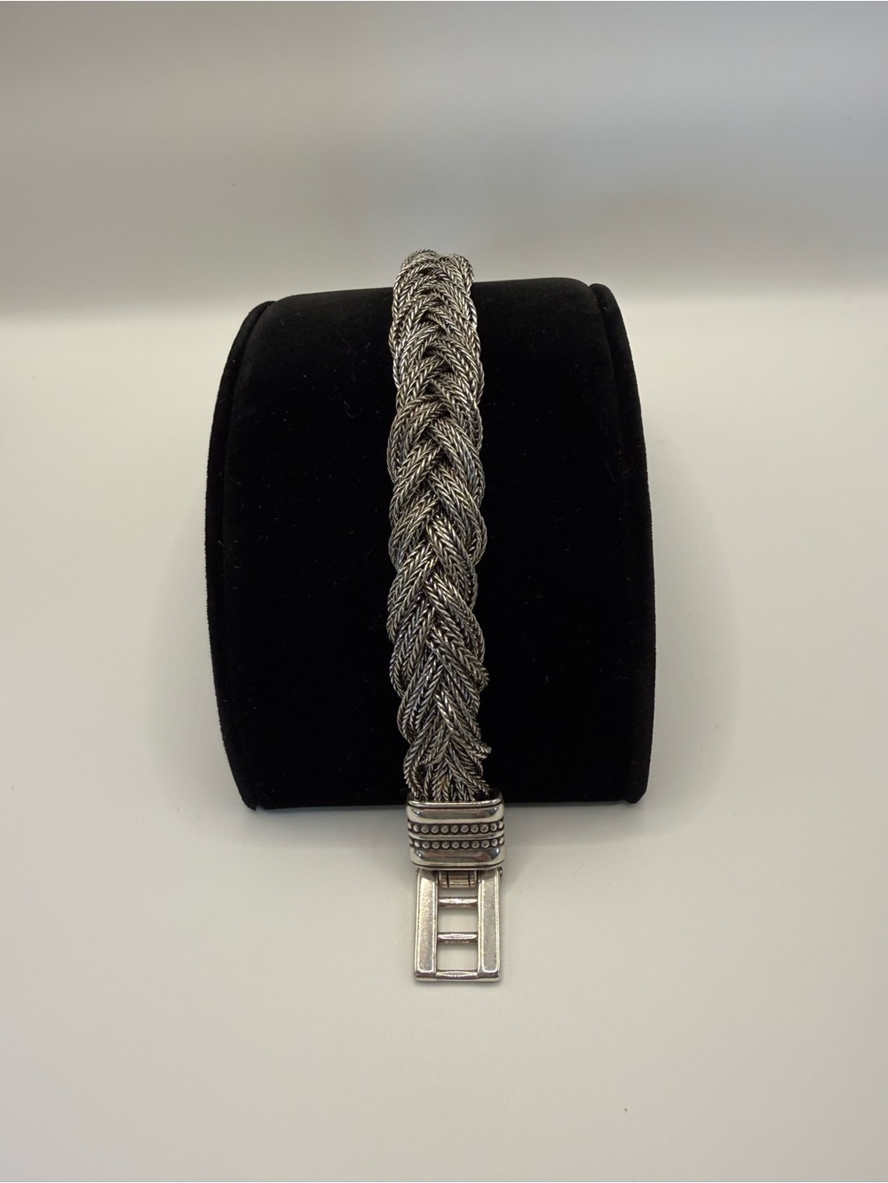 Brighton Silver-Tone Braided Chain Bracelet with Branded Clasp